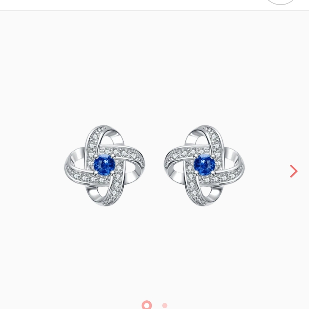 Elegant Silver and Blue Stud Earrings